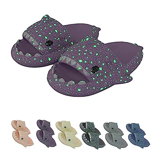 Galaxy Shark Slides, Cloud Shark Slides Glow in the Dark Thick Sole Non-slip Open Toe Shark Slippers