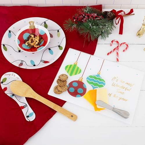 Tabla de cortar de vidrio templado Pavilion Gift Company 13.75" x 9.75" con diseño navideño miniatura 3