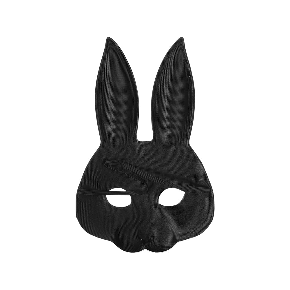Qchomee 2Pcs Bunny Rabbit Mask Women Men Realistic Halloween Animal Mask Adult Cute Rabbit Ear Half Face Mask Cosplay Masquerade Easter Party Props Fancy Dress Up - Image 4