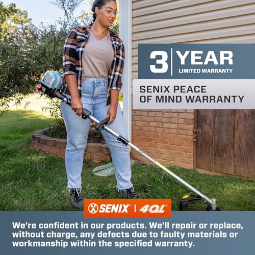 SENIX GTS4QL-M2 4QL 31.5 cc Full Crank Gas String Trimmer and Edger Lawn Tool with Straight Shaft, Front D-Handle, Bump Feed, 17.7 Inch Cutting Width by SENIX - Used condition - Image 9