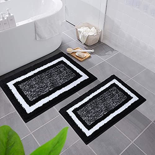 Homaxy Badezimmerteppich Set 2 teilig rutschfest Waschbar Badvorleger Set Flauschige Hochflor...