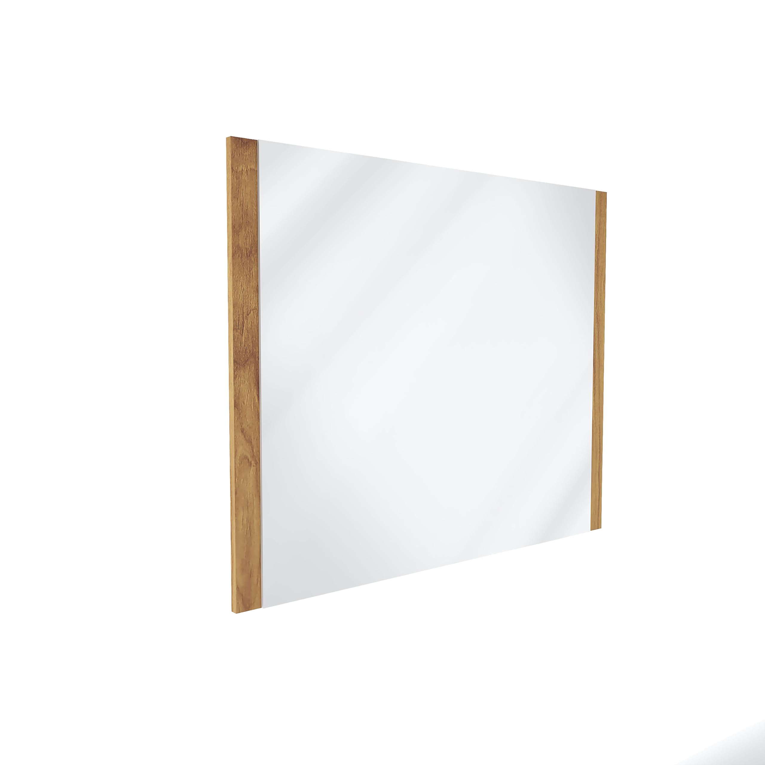 Baikal Espejo de Baño, Espejo con Lateral de Madera. Opción con y Sin LED. Estilos Que se adaptan al baño o Cualquier Estancia del hogar. 100 x 80 cm Lateral Madera Teka