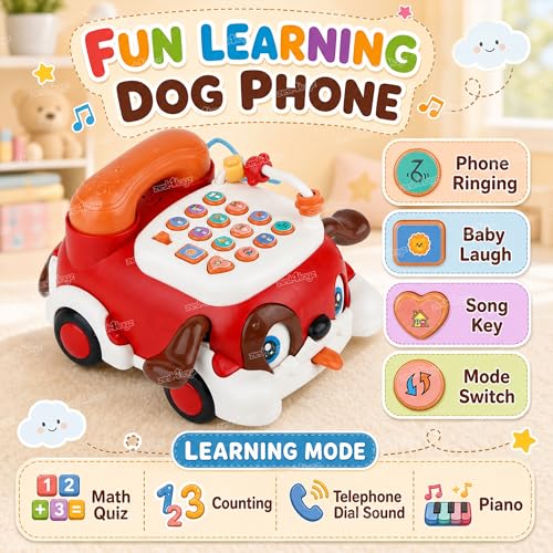 Image of Zest 4 Toyz Musical Toys for Kids | Telephone for Kids | Bump & Go Telephone Toy | Musical Learning Phone Toy with Light Sound | Pretend Play Toys Boys and Girls - Asst