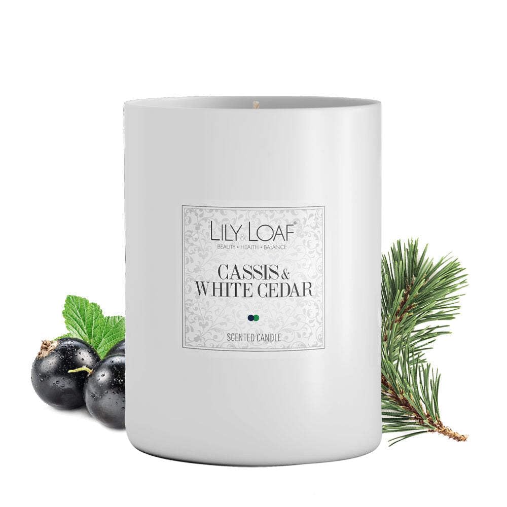 Lily & Loaf Cassis & White Cedar Soy Wax Candle – Fruity & Woody Scented Candle, Phthalate Free, Approx. 40 Hour Burn Time