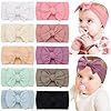 CÉLLOT 10 Colors Super Stretchy Soft Knot Baby Girl Headbands with Hair Bows Nylon Head Wrap For Newborn Baby Girls Infants Toddlers Kids