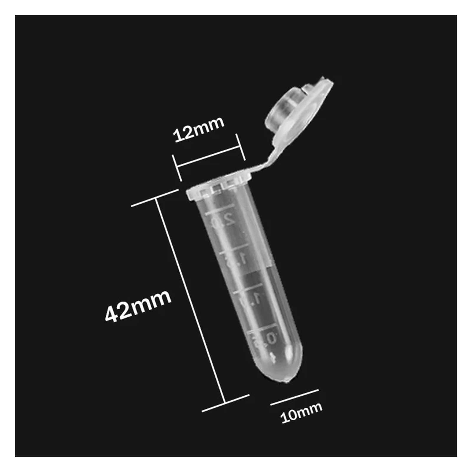 yingyingjia 500 szt. 2 ml laboratoryjnych przezroczystych mikroplastikowych probówek wirówkowych z pokrywkami zatrzaskowymi do pojemników na próbki laboratoryjne