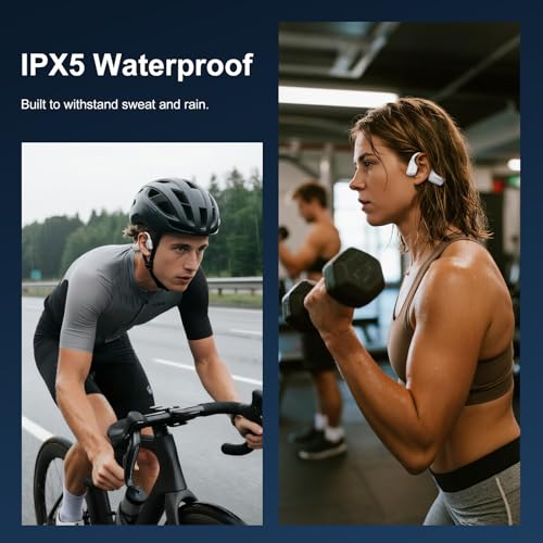 Image of Open Ear Headphones, Running Headphones Bluetooth 5.4 with Built-in Mic, 22g Lightweight Comfort, 14H Battery & IPX5 Waterproof Sports Headphones for Running, Cycling, Gym, Walking