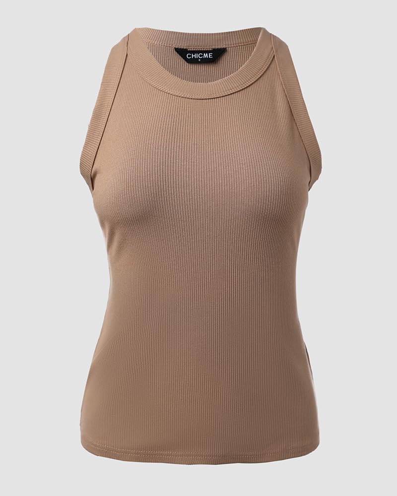 CHICME 3 Piece Womens Tank Tops Sleeveless Basic Cami Shirt Slim Knit Ribbed Racerback Blouses - Image 7