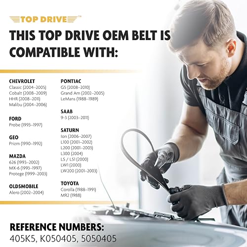 Image of Top Drive, 5PK1030, Premium Engine EPDM Serpentine Belt, 41.10 inch Length | 5-Rib, Automotive Replacement Serpentine Belt, Equivalent References K050405 and 5050405