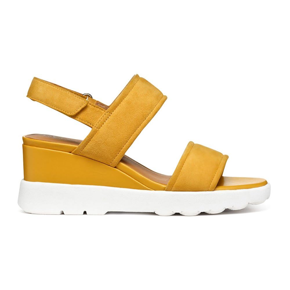 Geox D SPHERICA EC6 A Wedge Sandal, Yellow, yellow, 5 UK