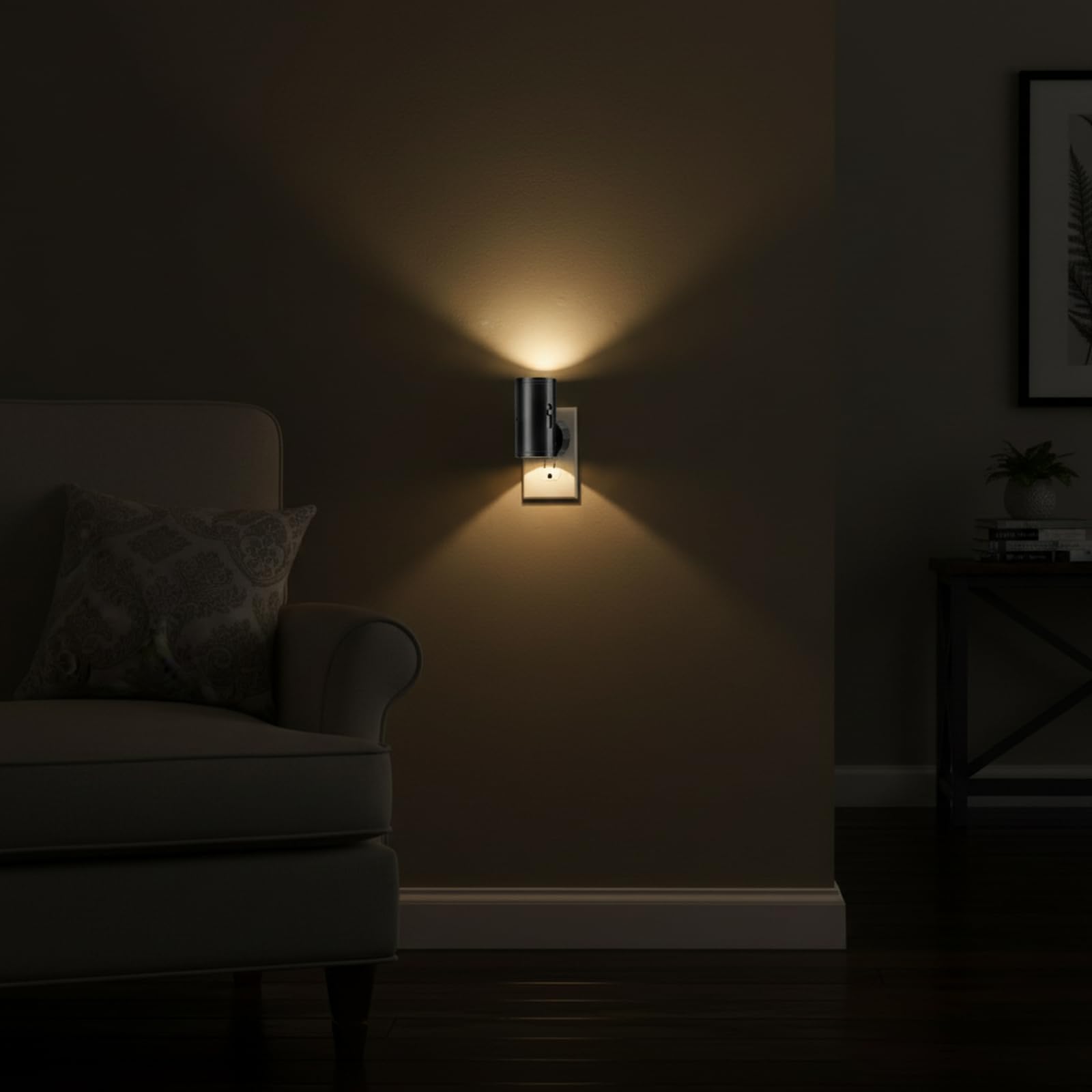 TSEXES - LED-Nachtlichter zum Anschluss an die Wand, Dämmerung zu Morgendämmerung, 5–300 lm, Nachtlicht, einstellbare Helligkeit, Warmweiß 2700 K, dimmbare Nachtlichter für die Küche