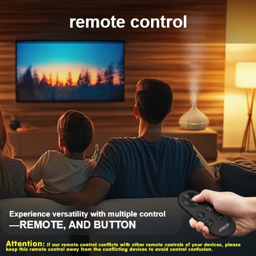 Miniatura 2 de JADNIP Difusor de aceite esencial, difusor de aroma de 13.5 fl oz con funciones de apagado automático y temporizador, humidificador de niebla con