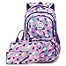 Cartable Filles, Sac à Dos Enfant Primaire Sets de Sac d'école 3 en 1 Sacs à Dos Loisir Cartables Scolaires pour Garçons Adolescent(Violet)