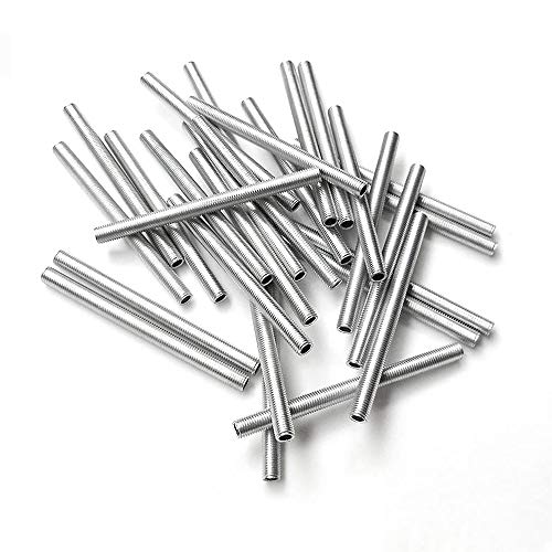 Image of Lamp Pipe Nipple Kit, Including M10 90 mm /3.5 inch Length Nipples and M10 Nut Thickness 3mm / 0.12 inch, Zinc-Plated, 10 Pack
