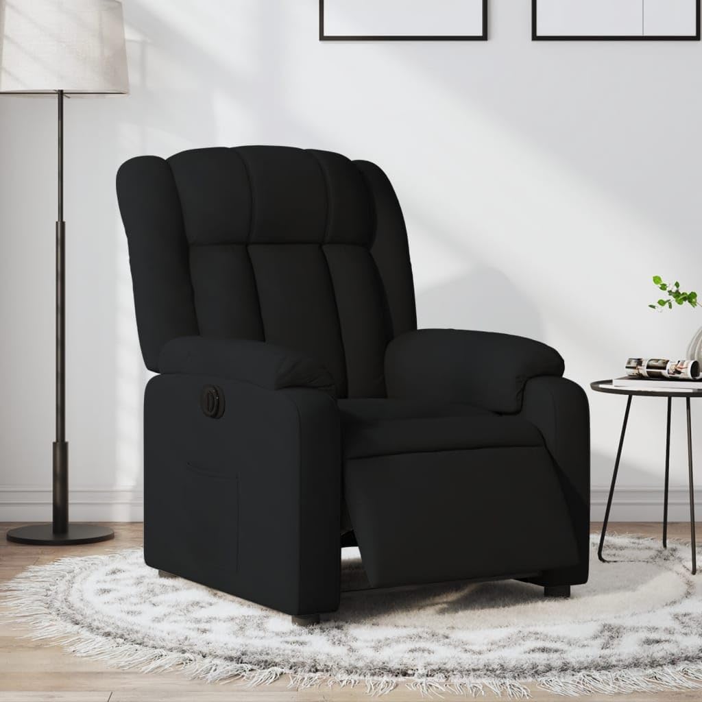 Rantry Poltrona Elettrica Reclinabile Nera in Tessuto,Mobile Sedia da Massaggio Poltrona Relax Tutto Il Corpo, Poltrona Massaggiante Poltrona Reclinabile Relax l