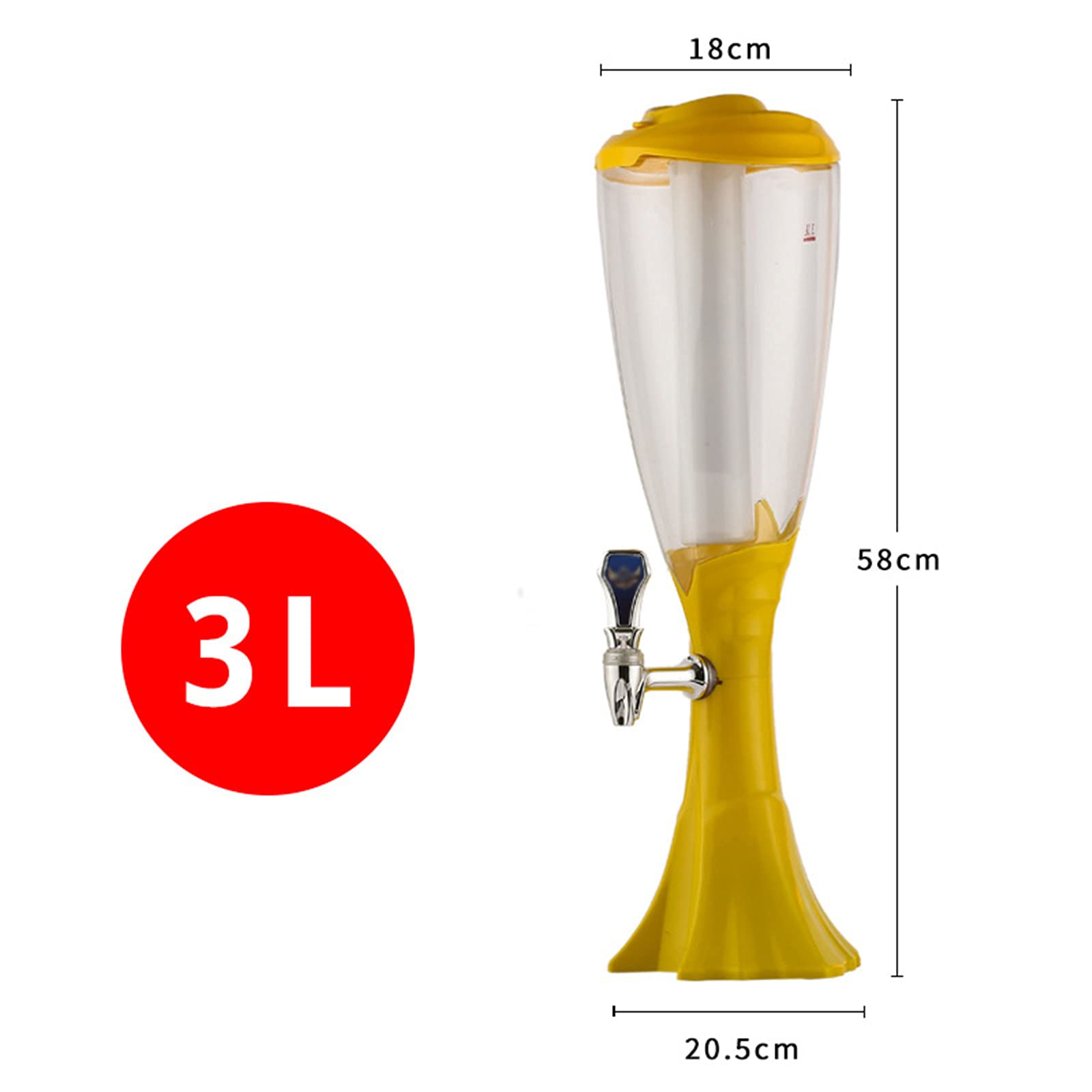 Wieża Piwa, Dozownik napojów Beer Tower Z latarnią Idealny na imprezy i gry w domu Akcesoria do baru Dozownik napojów w wieży piwnej,3,3.0L