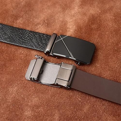 Men Leather Belt Solid Cowhide Silver Plated Buckle Jeans2