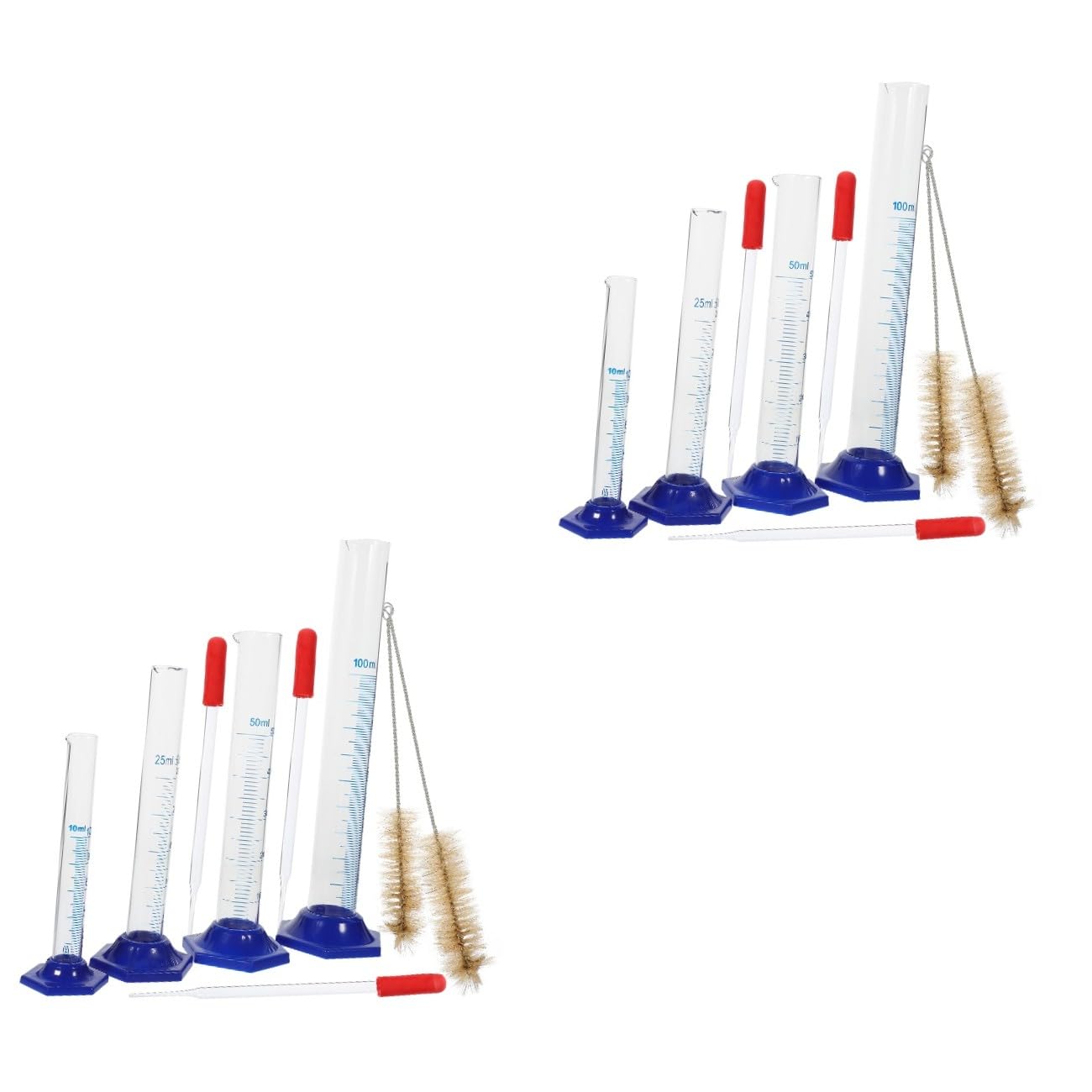 SOLUSTRE 2sätze Messzylinder Set Pipette Und Reinigungsbürsten Graduierte Zylinder Für Präzise Flüssigkeitsmessung Im Labor Und