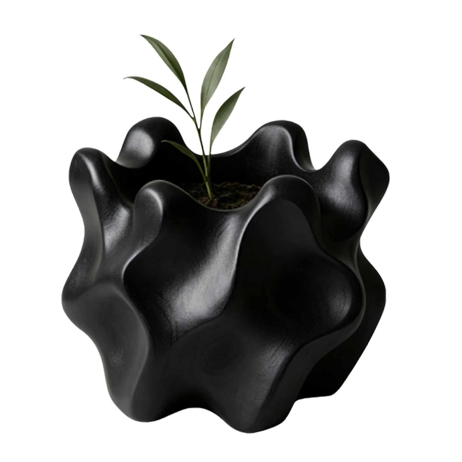 Oxxggkao A 3D Printed Flower Pots Unique Textured Planter With Nonslip Base For Indoor Plant Nd Stylish Interior Decors Plant Pots Indoor