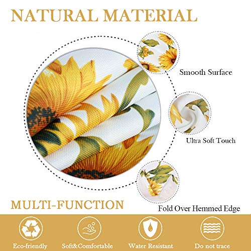 Colorbird Sunflower Tablecloth Water Resistant Spillproof Polyester Fabric Table Cover For Kitchen Dinning Tabletop Decoration, Rectangle/Oblong, 60 X 102 Inch #TOP3