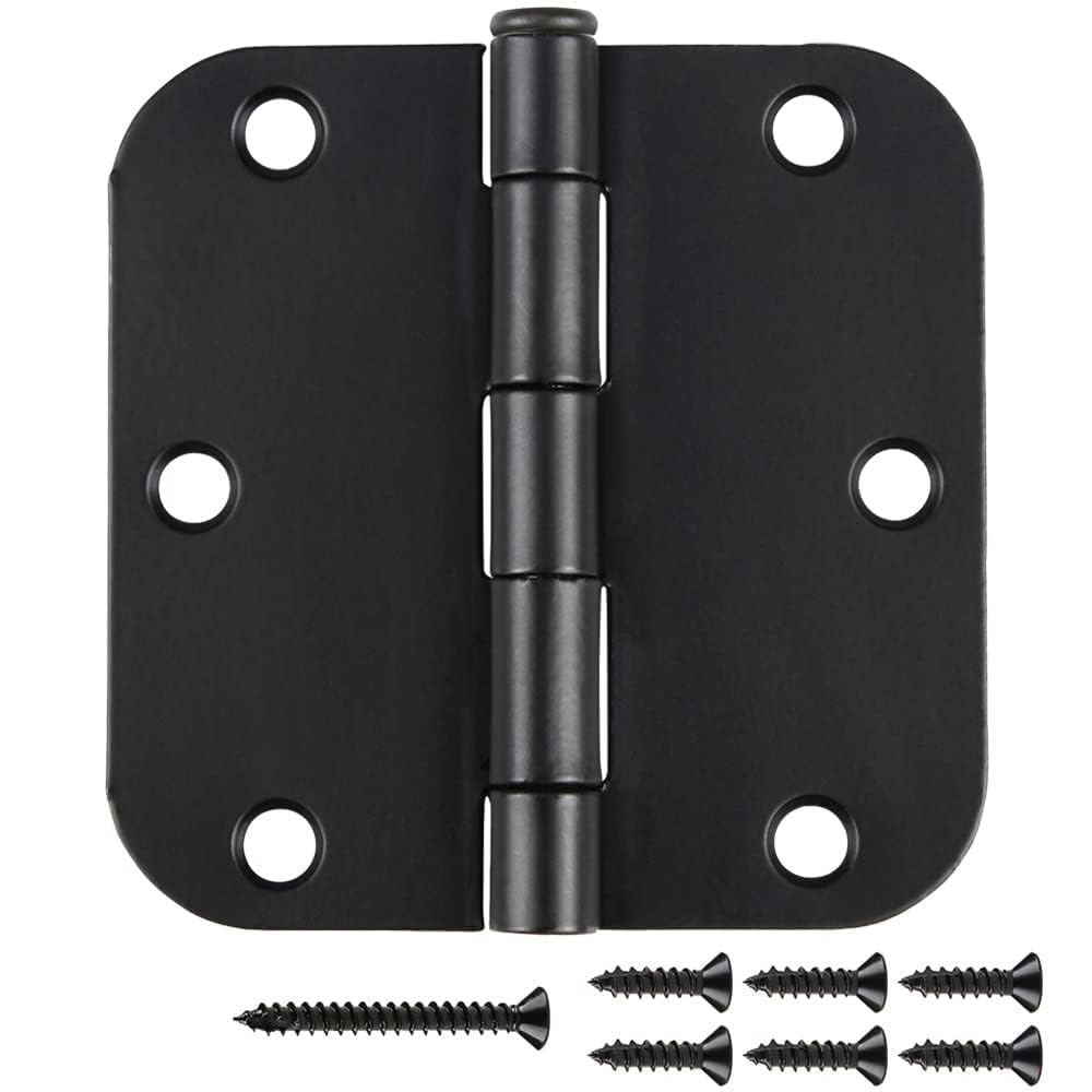 Rounded 24 Pack Black Door Hinges 3.5 Inch 5/8" Radius Ball Bearing — Amazon image 13