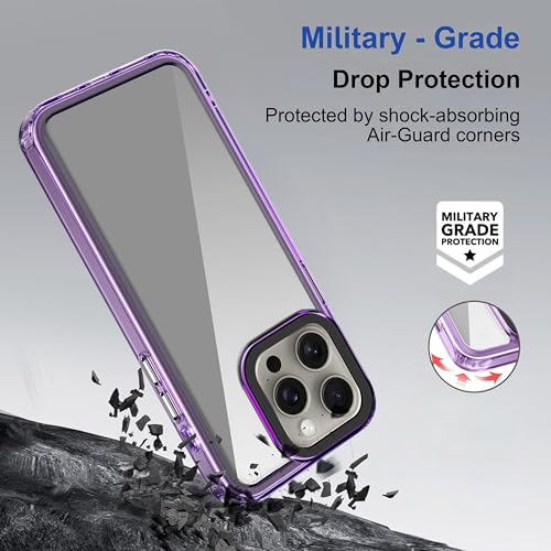 Image of amazon basics Back Case Cover for iPhone 16 Pro Max | Compatible for iPhone 16 Pro Max Back Cover | Case Cover with Camera Protection | (TPU + PC | Translucent Purple)