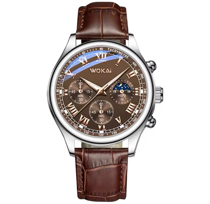 Genérico Reloj de Pulsera Minimalista analógico con Fecha y Correa de Piel para Hombre - Reloj Clásico y Elegante para Hombr