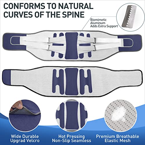 Image of Back Brace for Lower Back Pain, Lumbar Support Belt for Men /Women | Back Support with Bionic Support System & Power inchX inch Adjustable Strap System, for Pain Relief,Daily Use, Workout, Heavy Lift