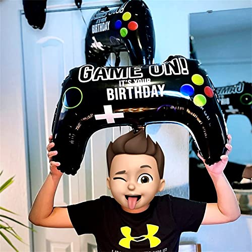 Image of 5 Pieces Video Game Party Balloons, Giant Video Game Controller Mylar Foil Balloons Game on Balloons for Kids Boys Gaming Theme Birthday Party Video Game Baby Shower Decorations Supplies