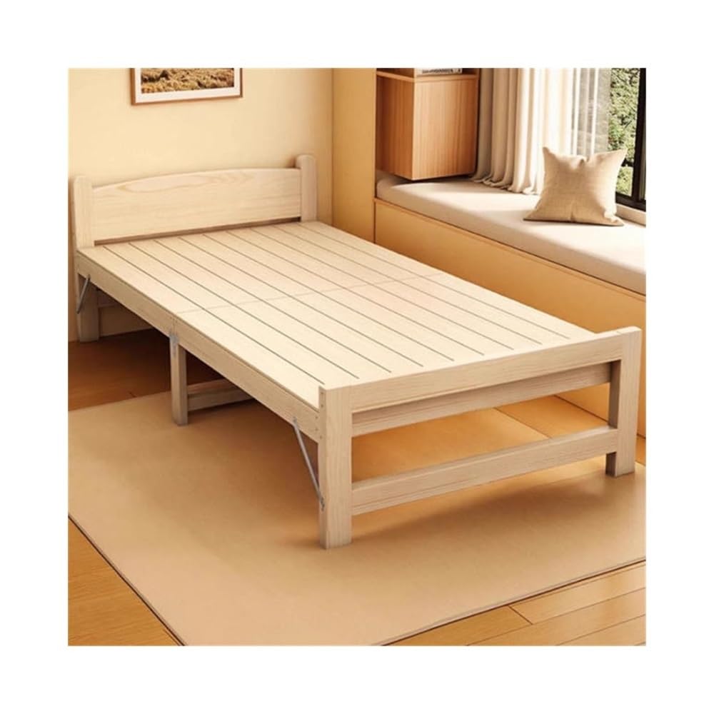 Lit pliant extérieur en bois avec matelas pour la sieste des adultes