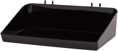 Bandeja de plástico negro para Slatwall - 6"L x 12"W x 3"D - Juego de 2