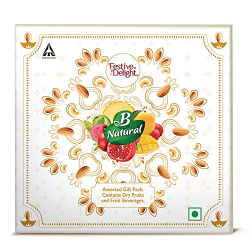 B Natural Juice Diwali Assorted Juice Gift Pack with Dry Fruits 1.26L