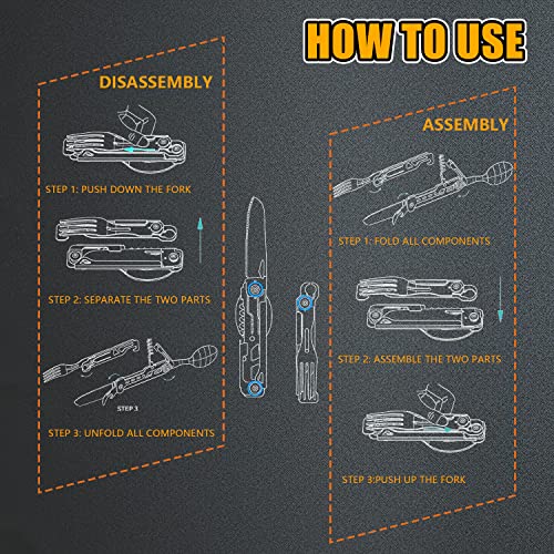 Camping Utensils Portable Camping Utensil Set Camping Cutlery Set, 7 In 1 Camping Flatware Spoon Fork Knife Combo Set Travel Camp Backpacking Cutlery #TOP1