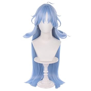 Long Aquamarine Anime Cosplay Wig For Women Halloween Costume