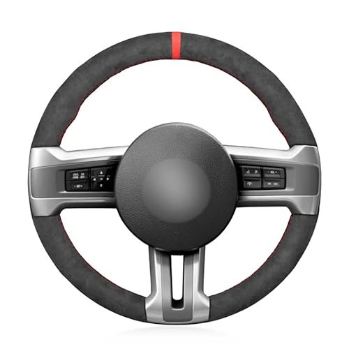 MEWANT Hand Stitched Alcantara Steering Wheel Cover for Ford Mustang 2010-2014 DIY Steering Wheel Wrap