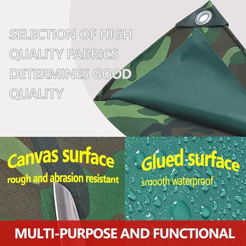 Lona impermeable de alta resistencia verde con ojales de metal para exterior 4
