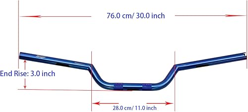Miniatura 4 de POWERJAMES 100% hecho a mano azul titanio azul 3.0 pulgadas de alto recto T barra de arrastre se adapta a Harley Davidson Dyna Street Bob Low Rider