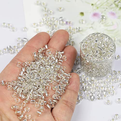 Bala&Fillic Clear Silver Lined Color 4mm Seed Beads About 1200pcs/100Grams in Bag - Image 4