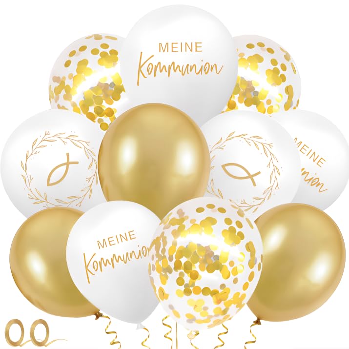 30 Stück Taufe Luftballons, Meine Taufe Ballon Deko Junge Mädchen, Luftballons Kommunion für Erstkommunion Partydeko