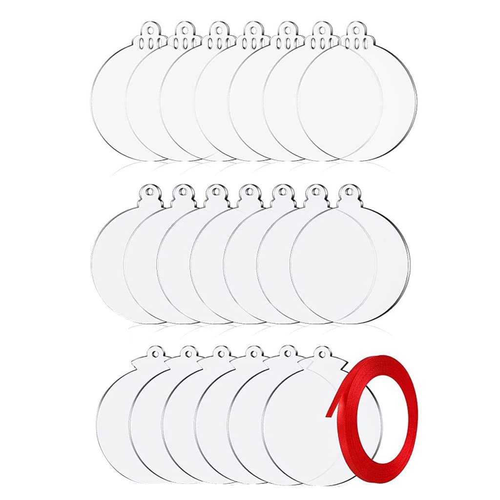 Yhplxyuus Clear Acrylic Christmas Ornament 30-pack Clear Pendant Holiday Ornament Party Hanging Decoration Tree Acrylic Christmas