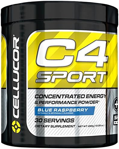 Cellucor C4 Sport Concentrated Energy and Performance Powder, Blue Raspberry, 285 Gram