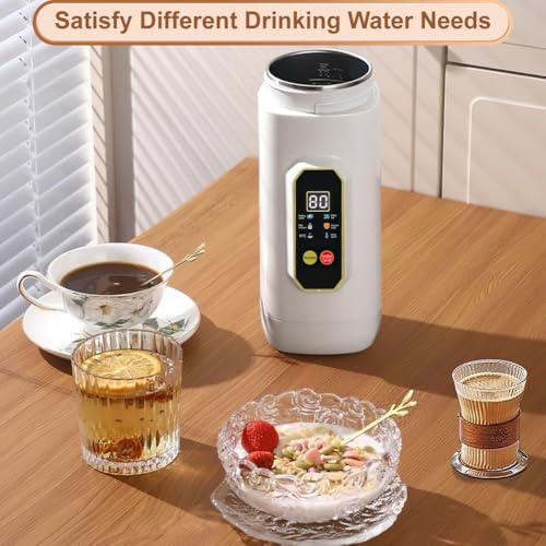 Mini bouilloire portable voyage 450ml eau chaude camping thé LED - 4