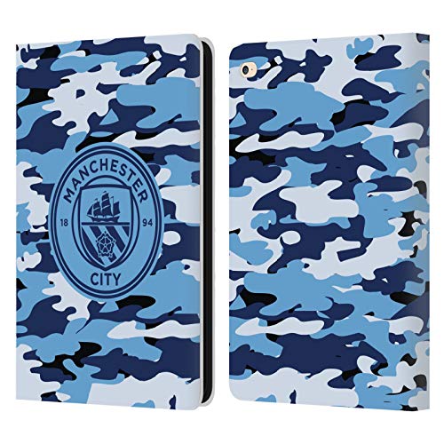 Head Case Designs Officially Licensed Manchester City Man City FC Blue Moon Mono Badge Camou Leather Book Wallet Case Cover Compatible with Apple iPad Air 2 (2014)