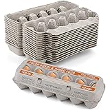 MT Products Natural Pulp Jumbo Egg Cartons 1 Dozen - Disposable Egg Storage Container (Pack of 15) - Made in the USA