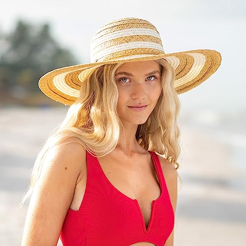 Sombrero de mujer Panama Jack de paja tono marfil miniatura 6