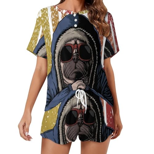 Ensemble de pyjama pour femme M. Carlin avec short et manches courtes pour l'été