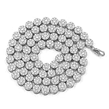 Hip Hop 14k Gold Diamond Cluster Collar de Diamantes Simulado 30 '
