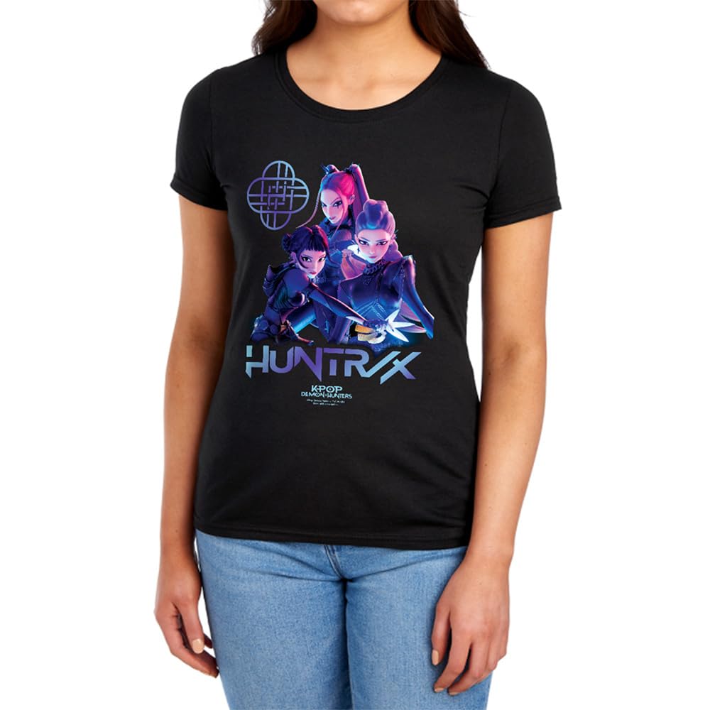 Netflix Women's Kpop Demon Hunters Huntrix Group Tee - Black - S