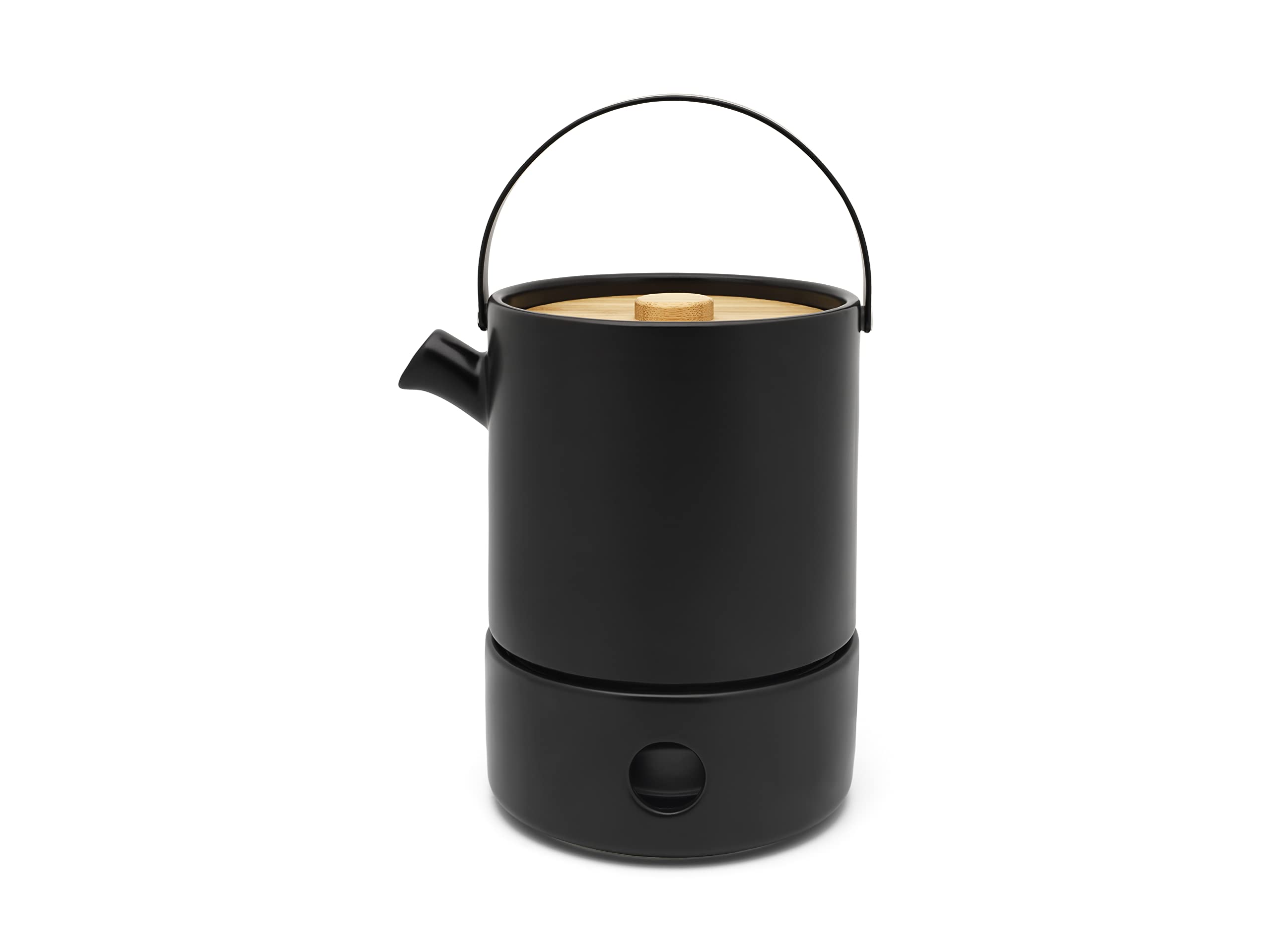 Bredemeijer Black Ceramic Teapot 1.2 litres with Tea Cosy - Insulating Ceramic Jug with Stainless Steel Tea Filter