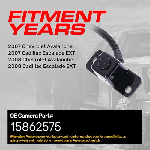 Image of Master Tailgaters Replacement for Chevrolet Avalanche /Cadillac Escalade EXT (2007-2008) Backup Camera OE Part # 15862575